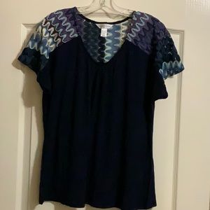 Christopher & Banks Dark Blue Knitted Top